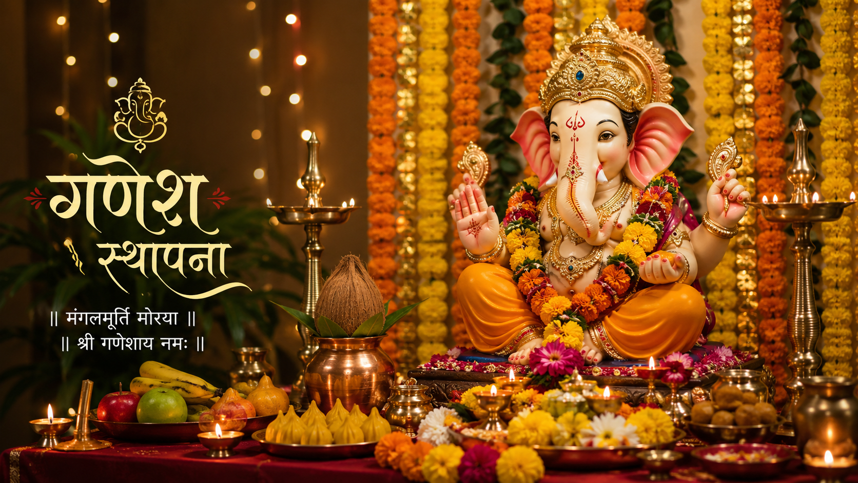 Ganesh Sthapana Pooja - Lord Ganesha idol
